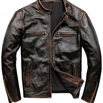 Стильная темно-коричневая мужская куртка 25686