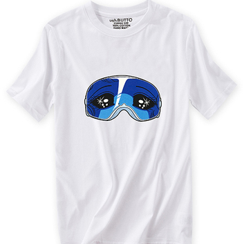 Белая хлопковая футболка с рисунком “Маска” 25731