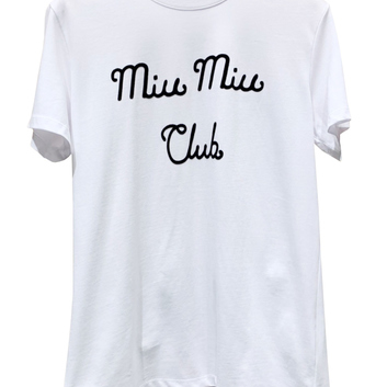 Белая хлопковая футболка Miu Miu 25748