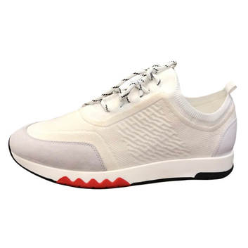 Белые короткие кроссовки с манжетой Hermes 9644-1