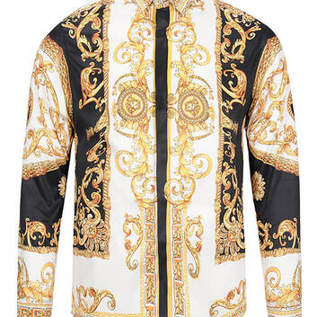 Мужская черно-белая рубашка Versace 15881-1