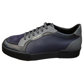 Темно-синие кроссовки кожаные Dolce & Gabbana 25796