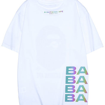 Белая футболка с рефлективным принтом Bape 20712-1