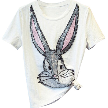 Белая футболка с пайетками Bugs Bunny 25946