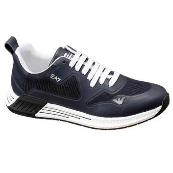 Темно-синие мужские кроссовки на белой подошве 9631-1