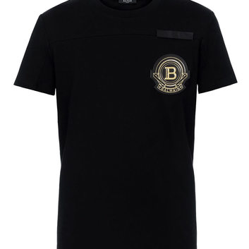 Черная мужская футболка с нашивкой Balmain 25311-1