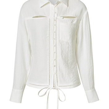 Женская нарядная рубашка с разрезами JACQUEMUS 25996