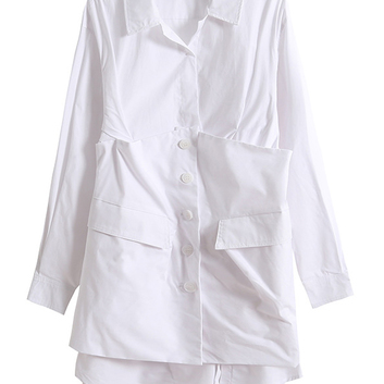 Белая рубашка дизайнерского кроя JACQUEMUS 25997
