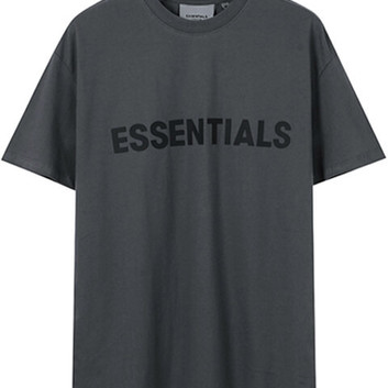 Серая футболка хлопковая Fear Of God Essentials 25621-1