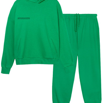 Яркий зеленый спортивный костюм из хлопка на флисе 25570-1