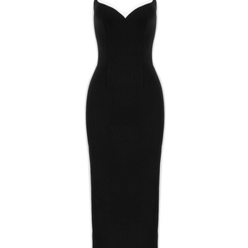 Бандажное черное платье-комбинация спортивного типа 16240-1