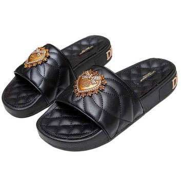 Мягкие кожаные шлепанцы Dolce & Gabbana 16299