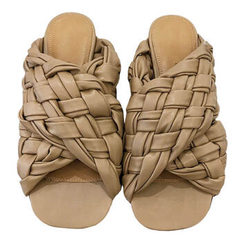 Кожаные плетеные шлепанцы Bottega Veneta 16306