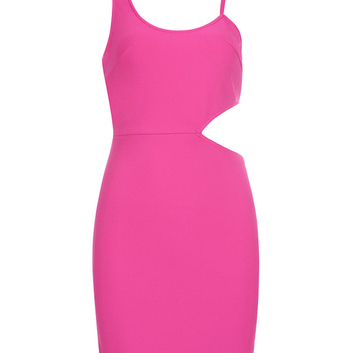Короткое розовое бандажное платье с вырезом 26103