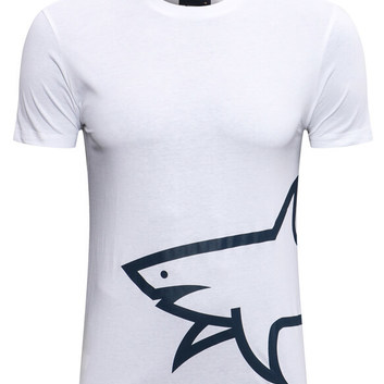 Хлопковая футболка с акулой Paul & Shark 26291