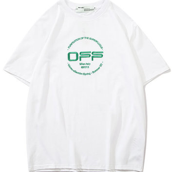 Хлопковая мужская футболка с рисунком OFF-White 18055-1