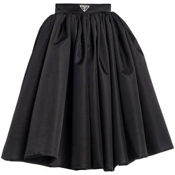 Пышная черная юбка со складками Prada 16168-1