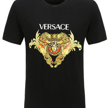 Хлопковая мужская футболка с принтом Versace 26217