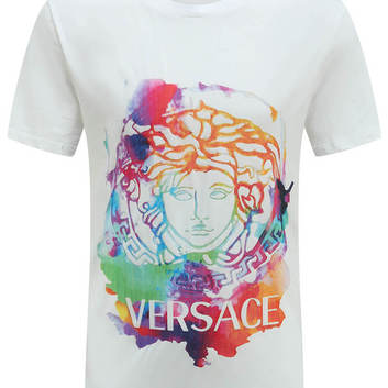 Оригинальная футболка с разноцветным рисунком Versace 26218