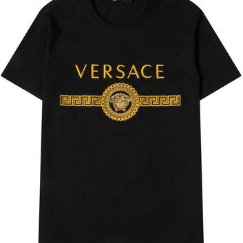 Женская футболка с золотой вышивкой Versace 26219