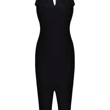Бандажное черное платье 11803-1