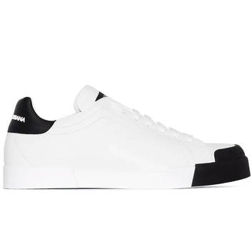 Белые мужские кроссовки с черными вставками Dolce & Gabbana 26343
