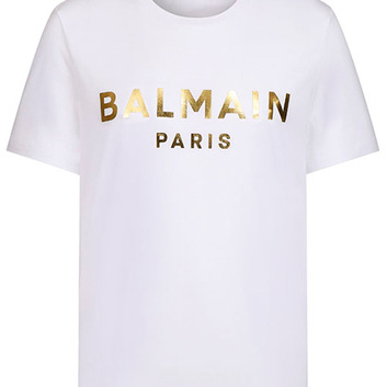 Футболка с золотым логотипом Balmain 25702