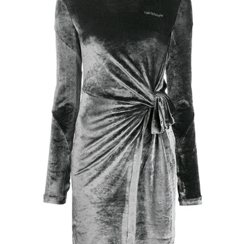 Бархатное платье с драпировкой OFF-WHITE 26434