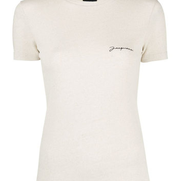 Женская светлая футболка в обтяжку Jacquemus 26236-1