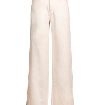 Широкие женские расклешенные джинсы белого цвета 25950-1