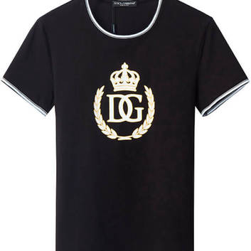 Черная мужская футболка с рисунком Dolce & Gabbana 26547