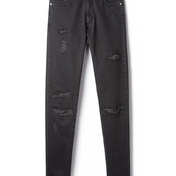 Черные джинсы с рваностями 26549