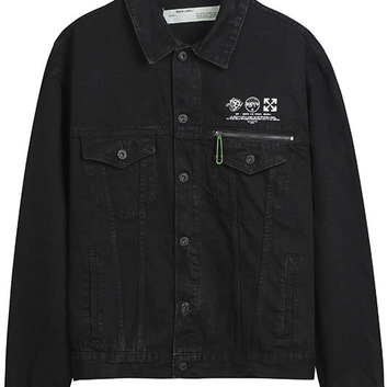 Черная куртка с круглым лого OFF-WHITE 25153-1
