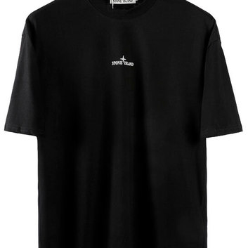 Черная футболка с логотипом на спине Stone Island 9406-1