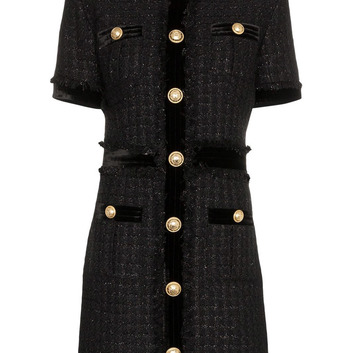 Черное твидовое платье Balmain 26615
