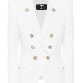 Белый твидовый пиджак Balmain 26621
