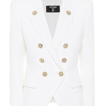 Белый твидовый пиджак Balmain 26621