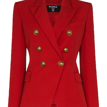 Красный двубортный пиджак Balmain 26622