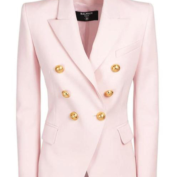 Розовый двубортный пиджак Balmain 26626