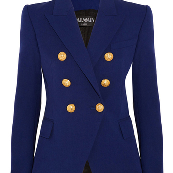 Темно-синий двубортный пиджак Balmain 26627