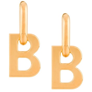 Золотистые серьги символ бренда Balenciaga 26419-1