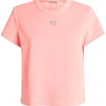 Укороченная розовая футболка Alexander Wang 26666-1