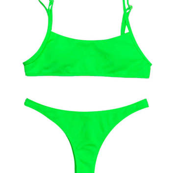 Яркий зеленый купальник 26870