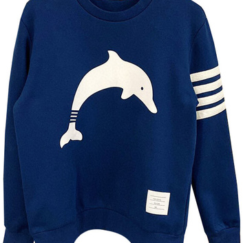 Хлопковый свитшот с дельфинами Thom Browne 26705