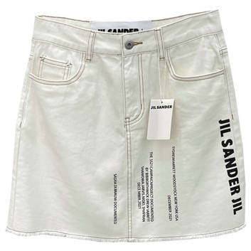 Белая джинсовая юбка с надписями JIL SANDER 26711