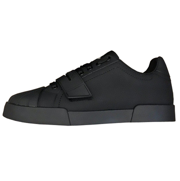 Черные кроссовки из кожи Dolce & Gabbana 26860