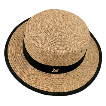 Женская соломенная шляпка коричневого цвета 12966-2