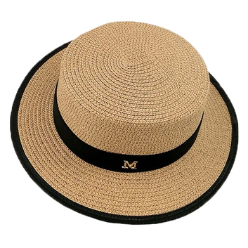 Женская соломенная шляпка коричневого цвета 12966-2