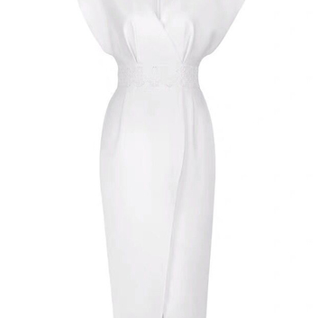 Элегантное белоснежное платье с запахом 26981