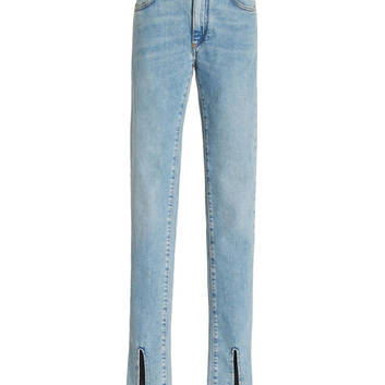 Удлиненные прямые джинсы с разрезами спереди 27039